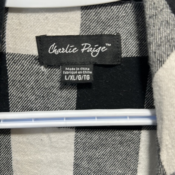 Charlie Paige Waterfall Cardigan Size L/XL Black & White - Picture 3 of 6